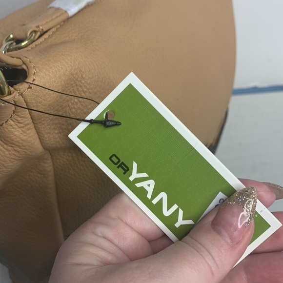 NWT orYANY Adele Colorblock Beige Brown Leather Hobo Bag - Picture 7 of 11